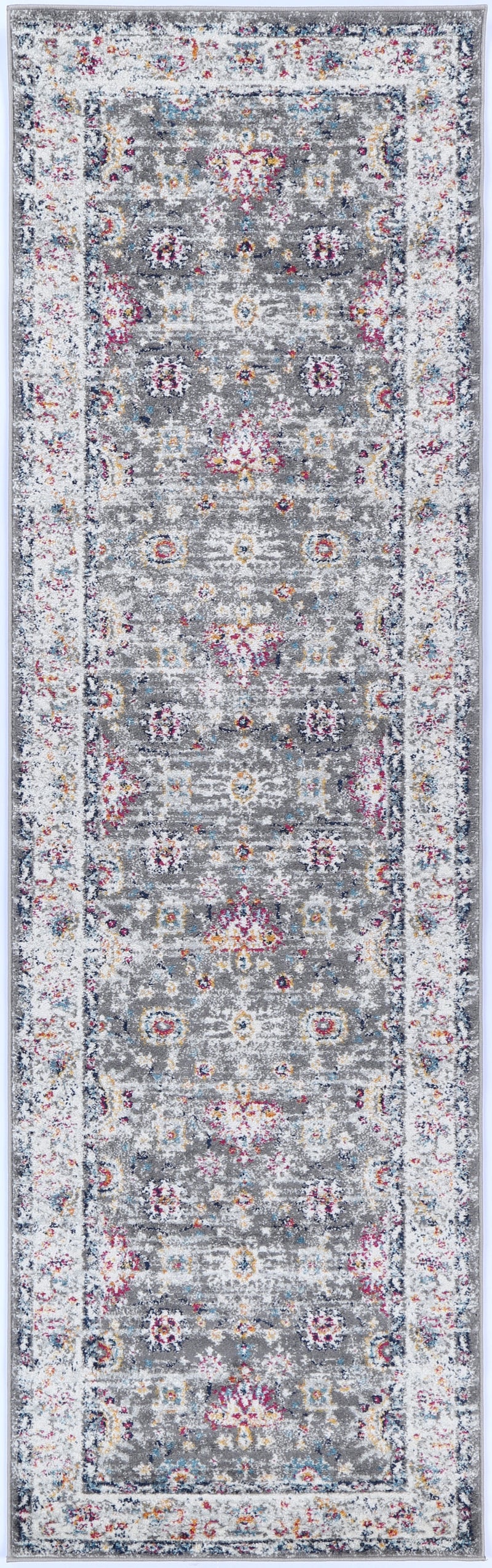 Ligures Grey Multi Traditional Rug 160X160cm Round