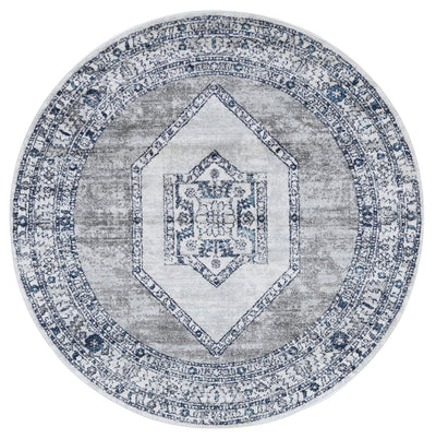 Ligures Navy Cream Ancient Rug 160X160cm Round