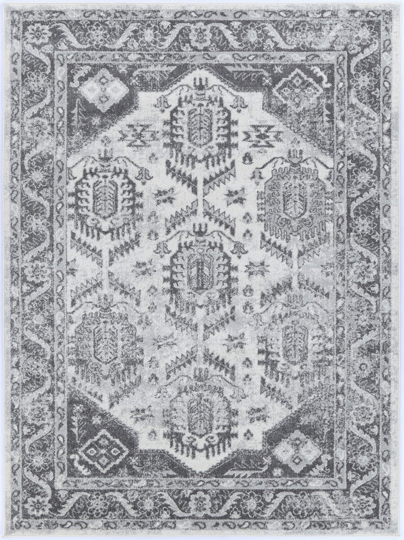 Liguresï_White Grey Traditional Rug 200X290cm