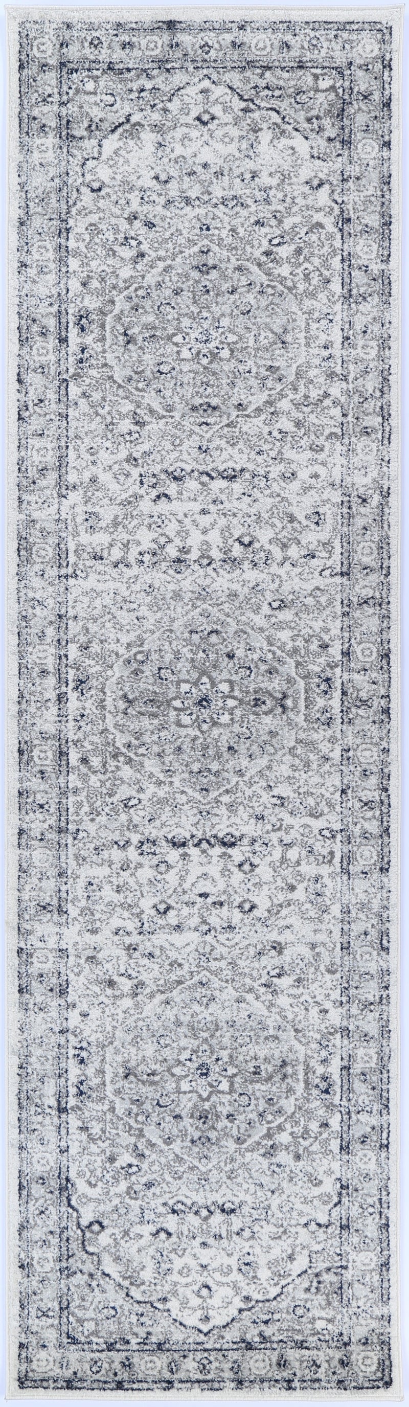 Ligures Cream Navy Floral Rug 200X290cm