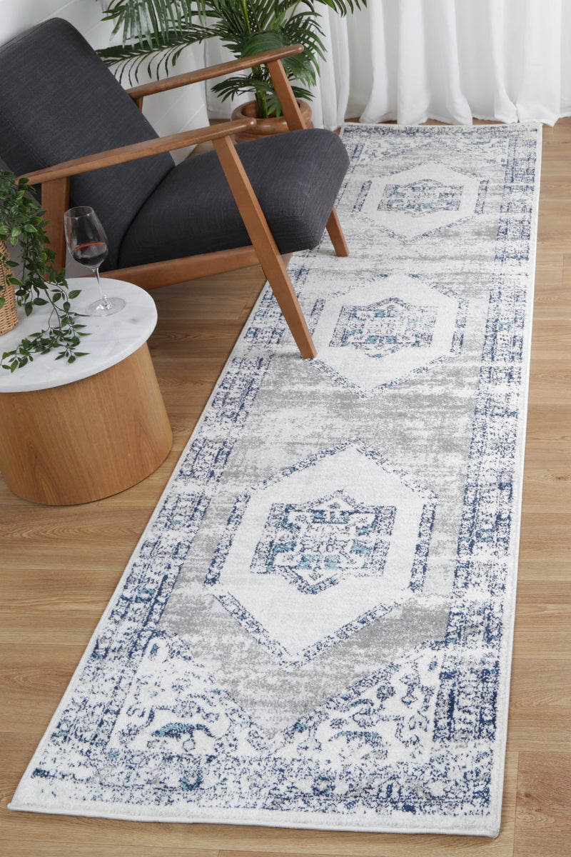 Ligures Navy Cream Ancient Rug 200X290cm