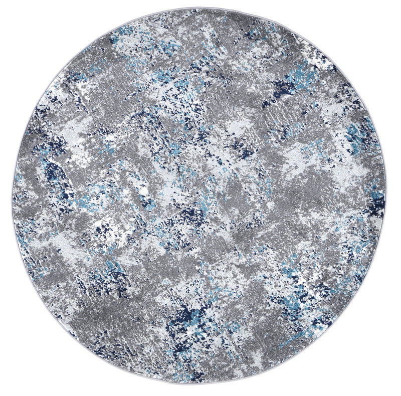 Ligures Grey Blue Rug 200X200cm Round