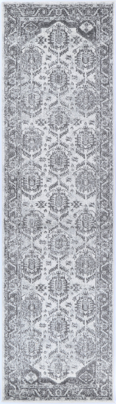 Ligures White Grey Traditional Rug 240X330cm