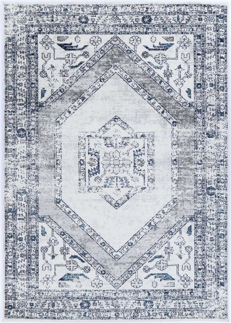 Ligures Navy Cream Ancient Rug 240X330cm