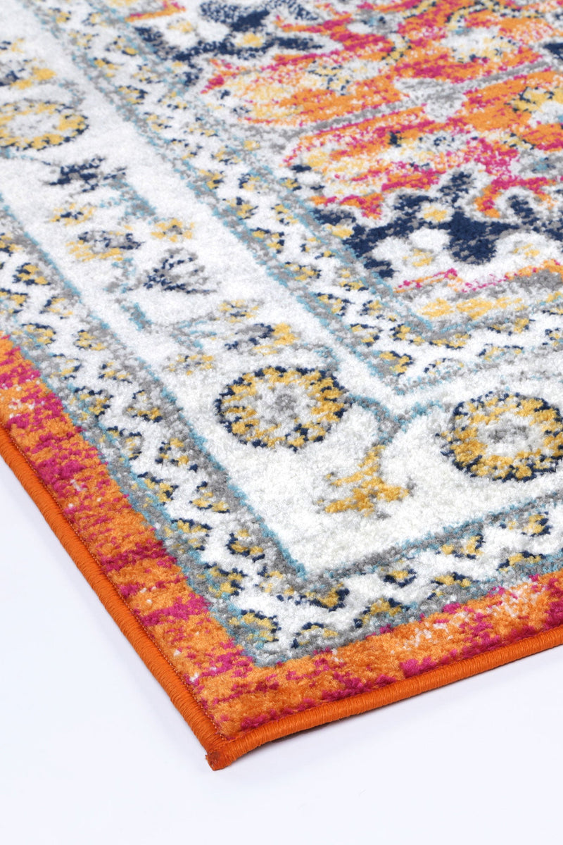 Ligures Rust Multi Traditional Rug 80X300cm