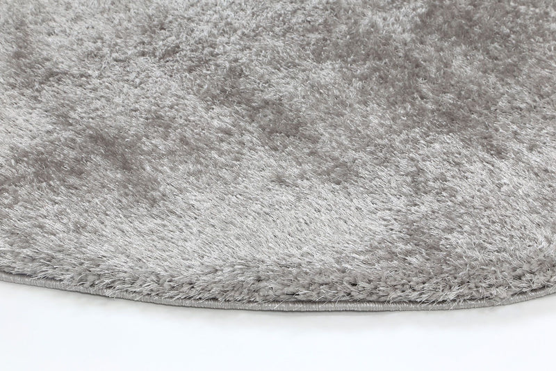 Puffy Soft Shaggy Round Rug Grey 160x160 cm Round