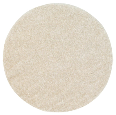 Puffy Soft Shaggy Round Rug Ivory 160x160 cm Round