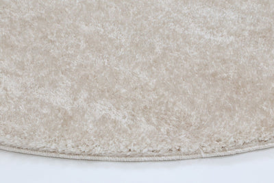 Puffy Soft Shaggy Round Rug Ivory 160x160 cm Round