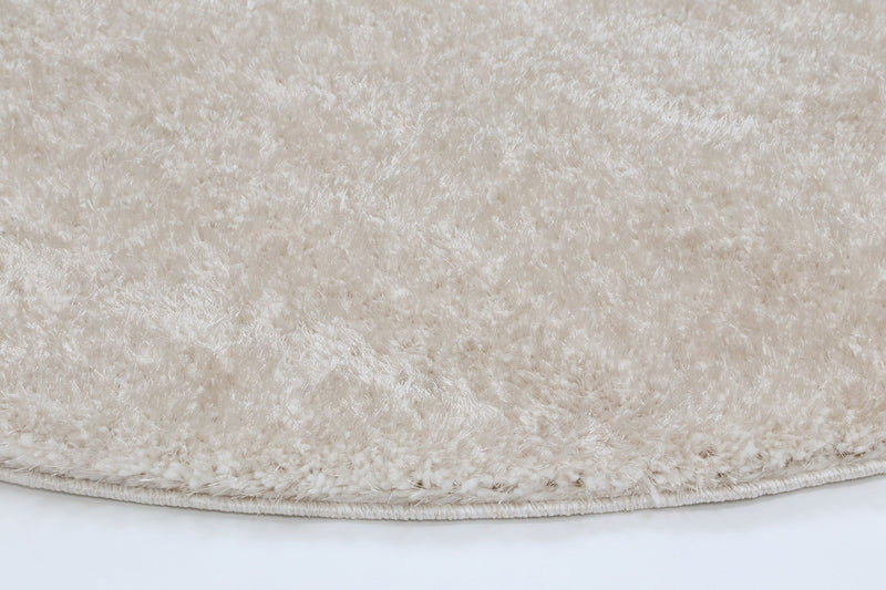 Puffy Soft Shaggy Round Rug Ivory 160x160 cm Round