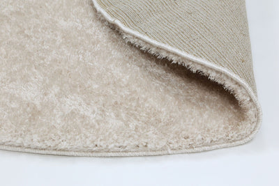 Puffy Soft Shaggy Round Rug Ivory 160x160 cm Round