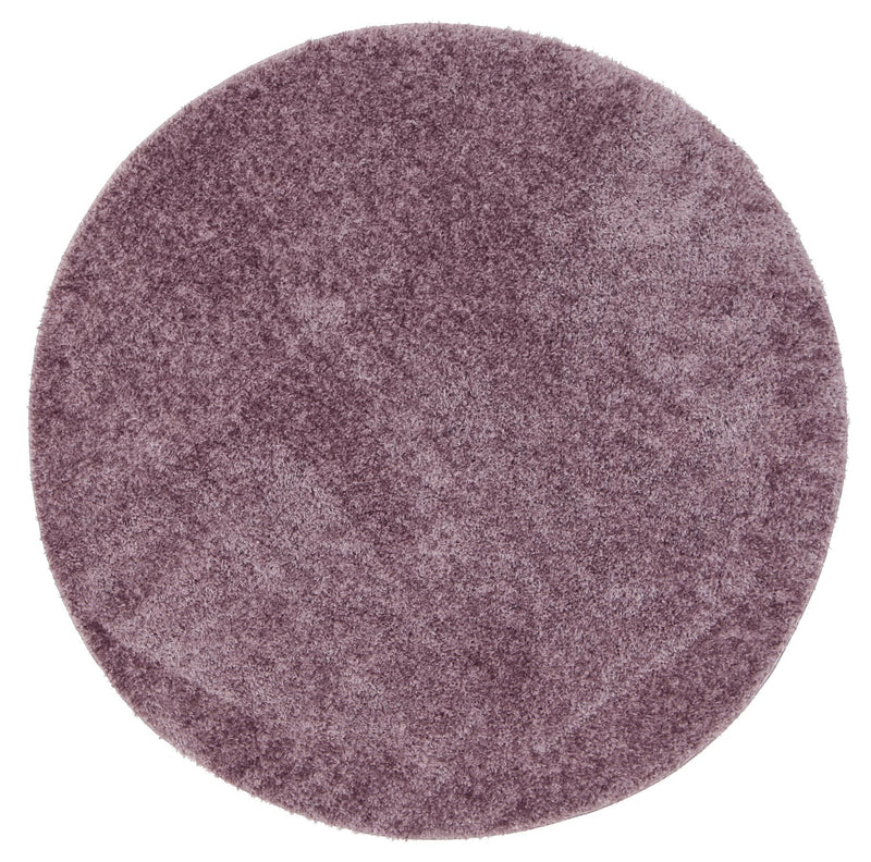 Puffy Soft Shaggy Round Rug Lilac Purple 160x160 cm Round