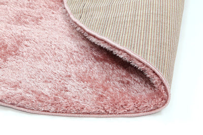 Puffy Soft Shaggy Round Rug Pink 160x160 cm Round