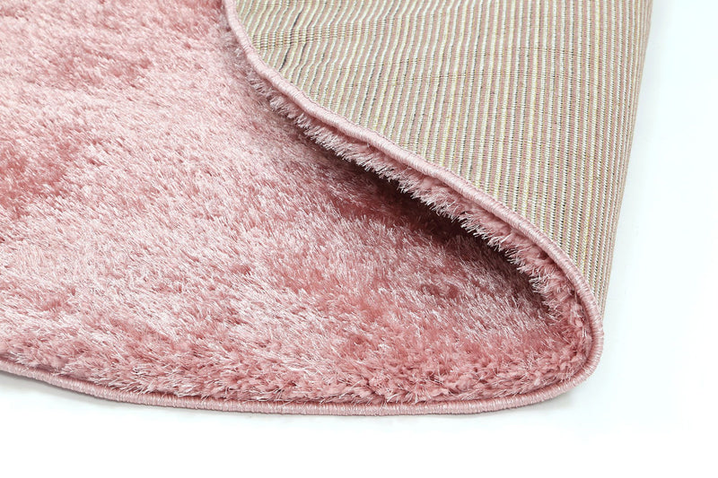 Puffy Soft Shaggy Round Rug Pink 160x160 cm Round