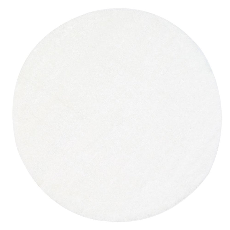 Puffy Soft Shaggy Round Rug White 160x160 cm Round