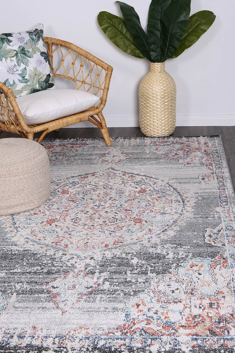 Hollow Medalion Transitional Grey Rug 160x230 cm