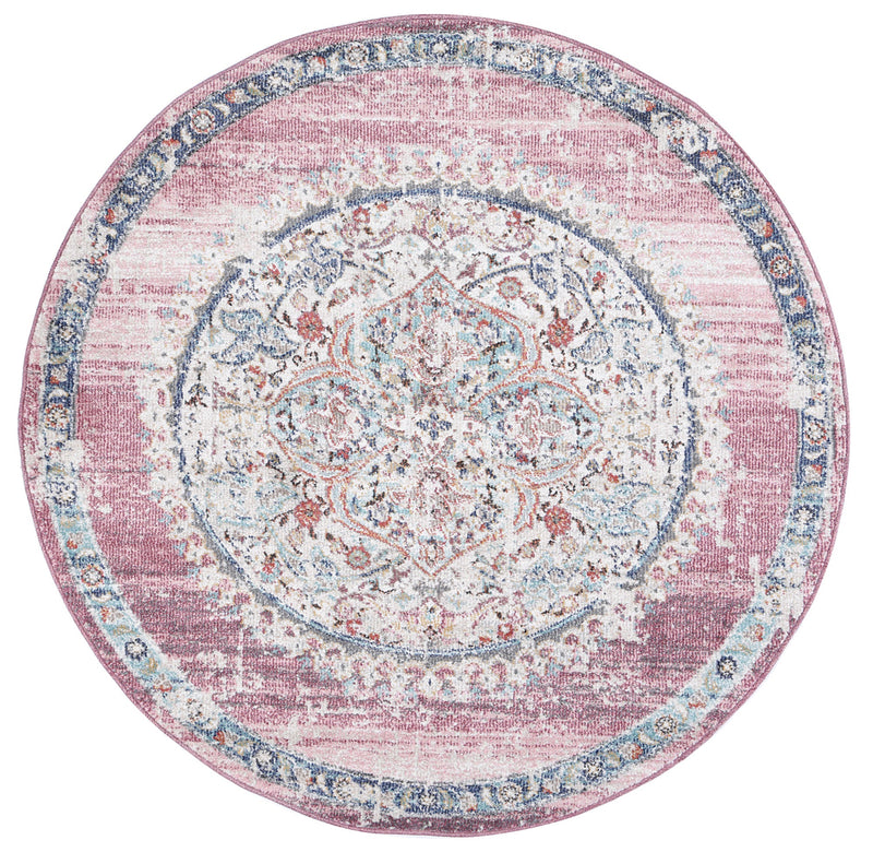 Hollow Medalion Transitional Blush Rug 160x160cm