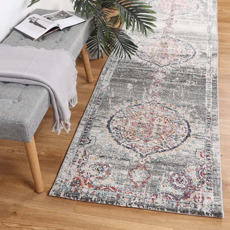 Hollow Medalion Transitional Grey Rug 160x160cm