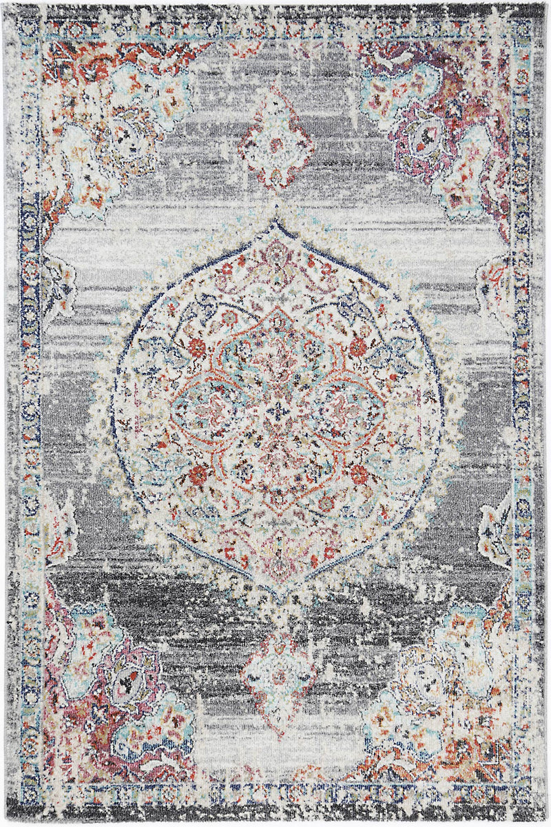 Hollow Medalion Transitional Grey Rug 160x160cm