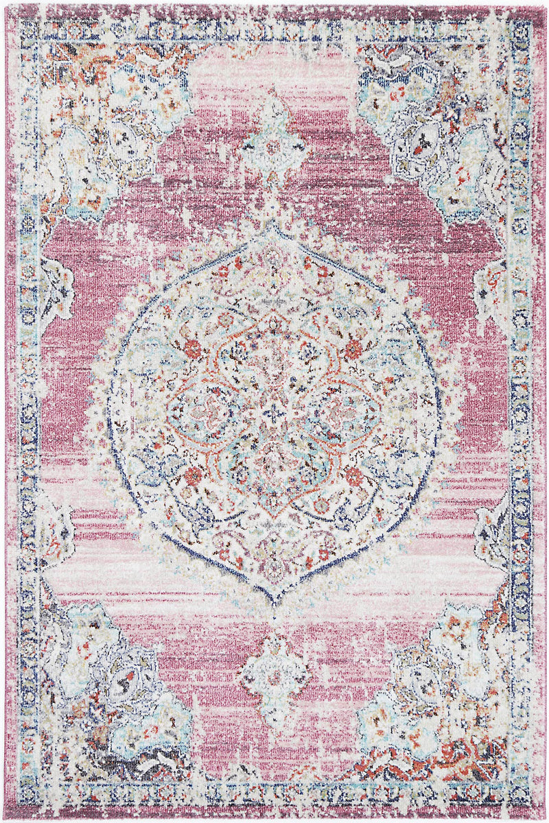 Hollow Medalion Transitional Blush Rug 200x200cm