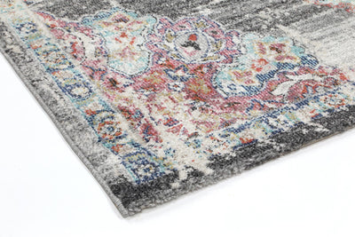 Hollow Medalion Transitional Grey Rug 80x300 cm