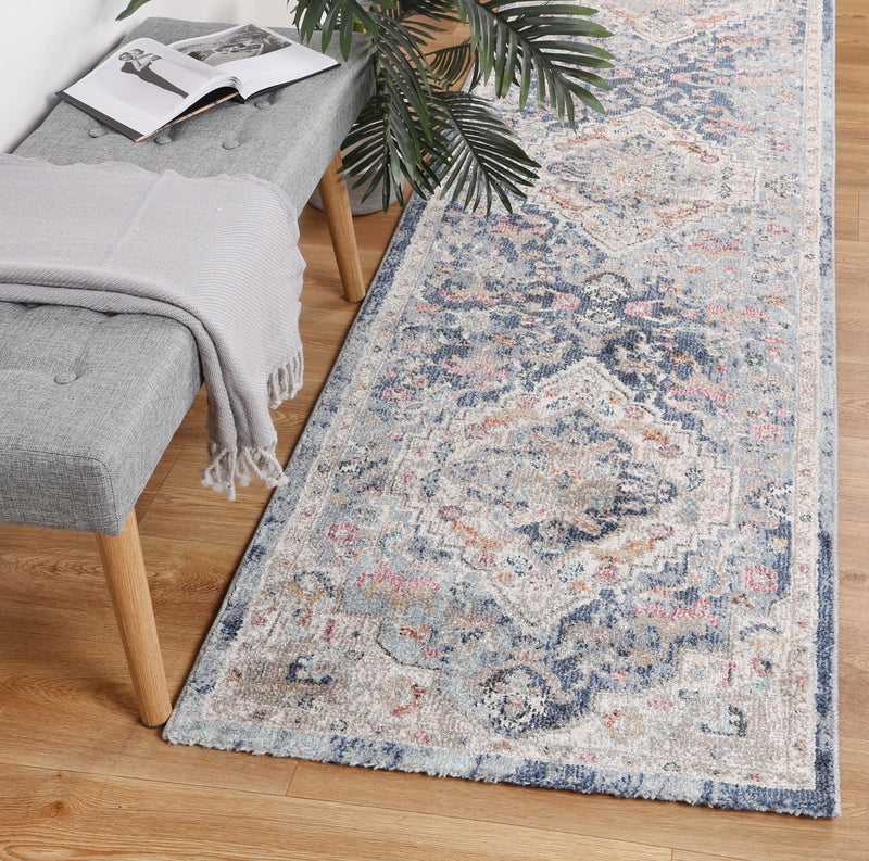 Alexander Transitional Navy Multi Rug 80x300 cm