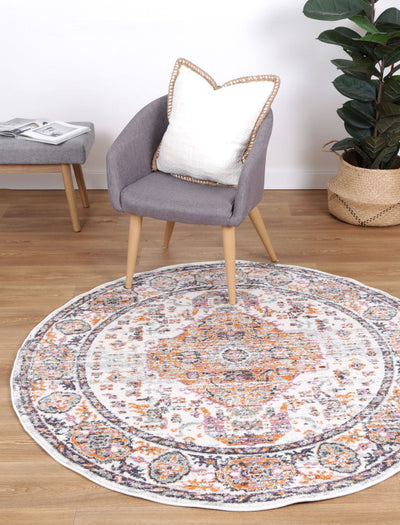 Windsor Medallion Rustic Round Rug 160x160cm