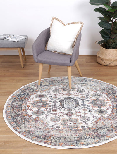 Windsor Boarder Cream Round Rug 160x160cm