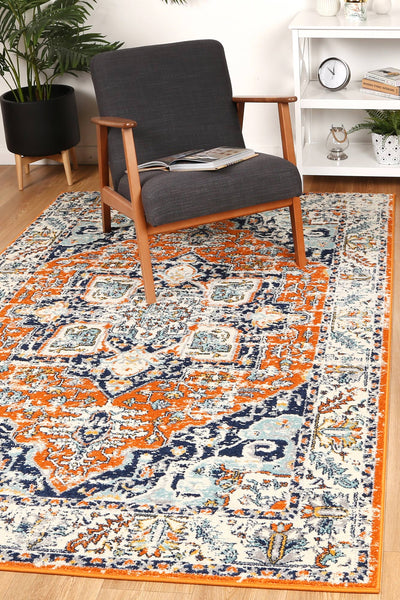 Palermo Caltanissetta Rust Rug 240x330cm