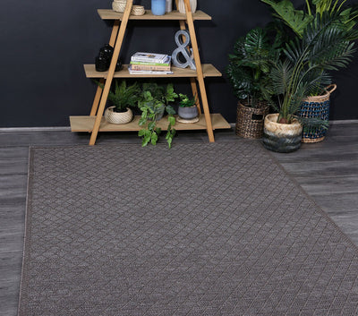 Sydney Charcoal Diamond Indoor Outdoor Rug 280x380 cm