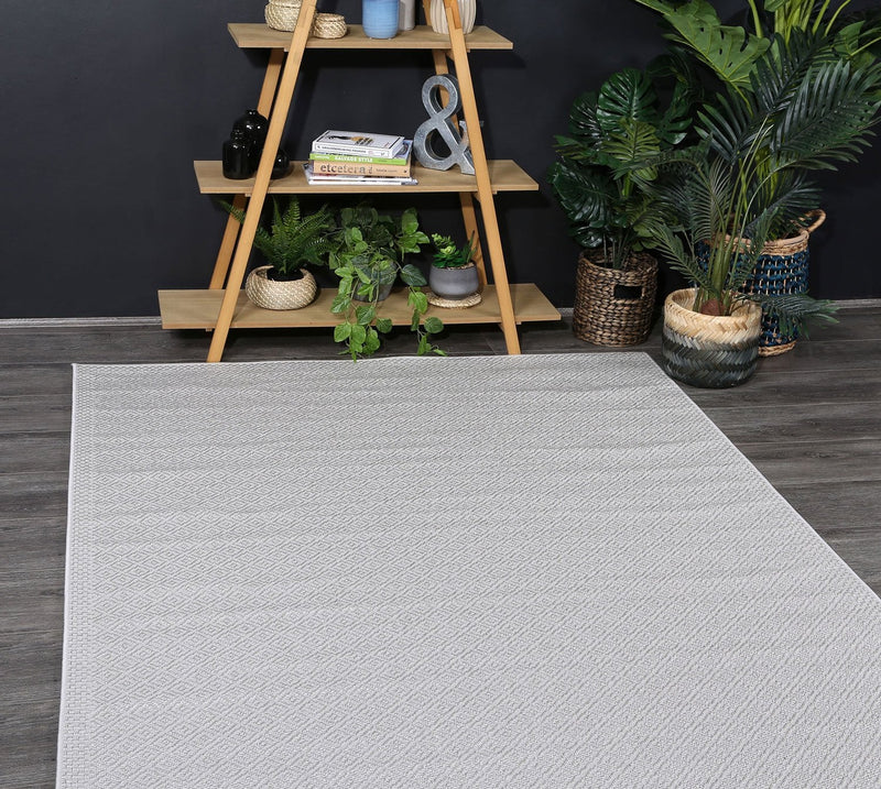 Sydney Silver Diamond Indoor Outdoor Rug 280x380 cm