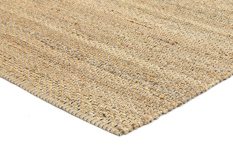 Taj Black Natural Basket Weave Jute Rug 150x220cm