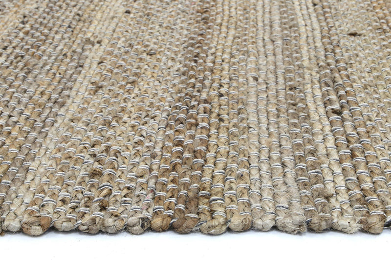 Taj Grey Natural Basket Weave Jute Rug 150x220cm