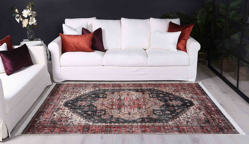 Crowne Waterproof Red Blue Oriental Rug 280x380 cm