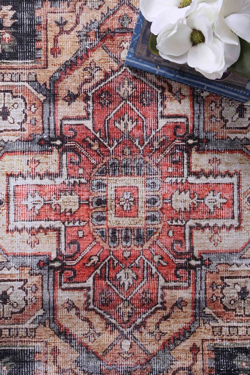 Crowne Waterproof Red Blue Oriental Rug 280x380 cm