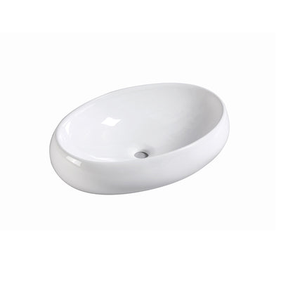 Muriel 40 x 30 x 13cm White Ceramic Bathroom Basin Vanity Sink Oval Above Counter Top Mount Bowl