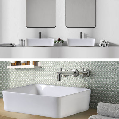 Muriel 48 x 37.5 x 13cm White Ceramic Bathroom Basin Vanity Sink Above Counter Top Mount Bowl