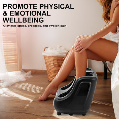 Forever Beauty Black Foot Massager Shiatsu Leg Calf Kneading Heat Remote Carry