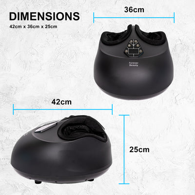 Forever Beauty Black Foot Massager Air Compression Shiatsu Heat Remote