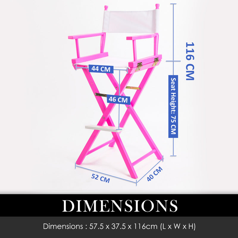 Director Movie Folding Tall Chair 76cm PINK HUMOR