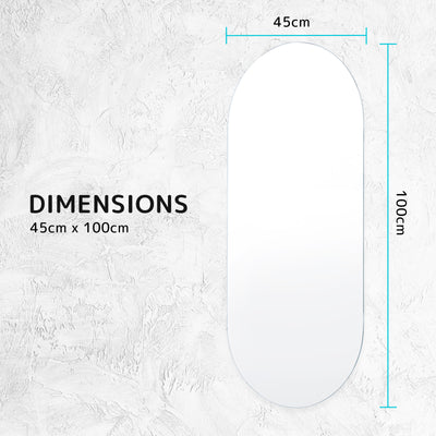 LED Wall Mirror Oval Anti-Fog Bathroom 45x100cm