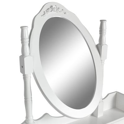 La Bella White Dressing Table ANGELLA 1 Mirror 4 Drawers Makeup & Stool