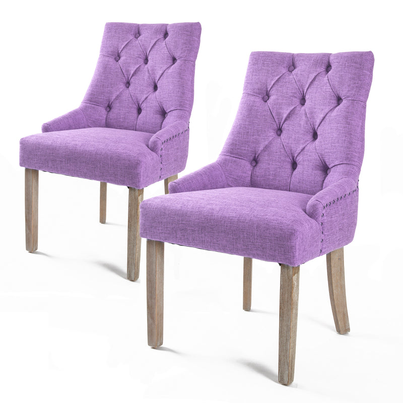 La Bella 2 Set Violet French Provincial Dining Chair Amour Oak Leg