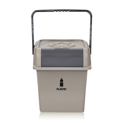 2 Set 45L Stackable Recycle Bin Brown Rubbish Open-Touch Flip Lid