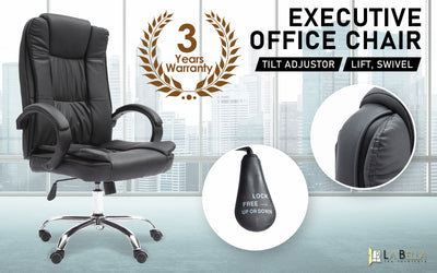 La Bella Black Executive Office Chair Sage Dual-Layer Seat