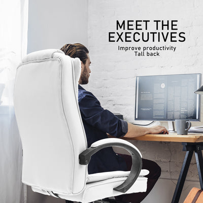 La Bella White Executive Office Chair Sage Dual-Layer Seat