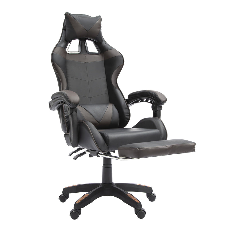 La Bella Black Gaming Office Chair Epic Ergonomic Racing Footrest