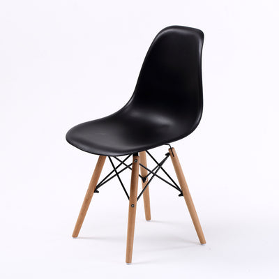 2X Retro Dining Cafe Chair DSW BLACK