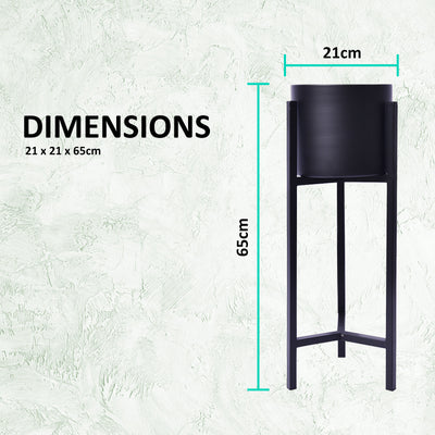 La Bella 2 Set 65cm Black Plant Stand Planter Shelf Rack 1 Tier Steel