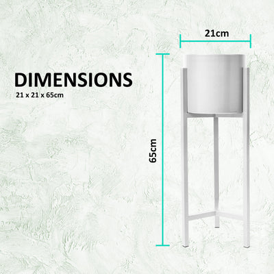 2X Plant Stand 65cm Planter Shelf Rack Display Steel 1 Tier WHITE