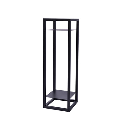 La Bella 82cm Black Plant Stand Planter Shelf Rack 2 Tier Steel